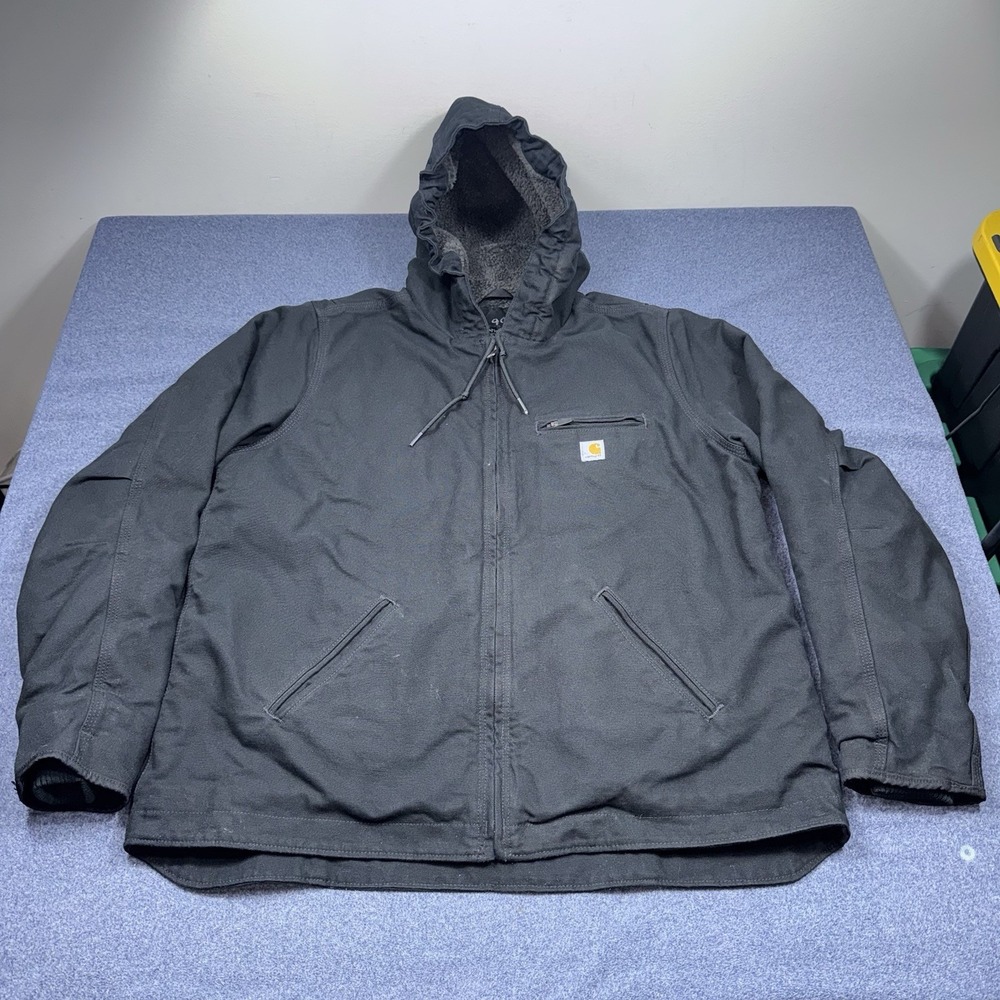 Carhartt Women's Sherpa Lined Hooded Loose Fit Jacket Black Size XL - 0J4392-W